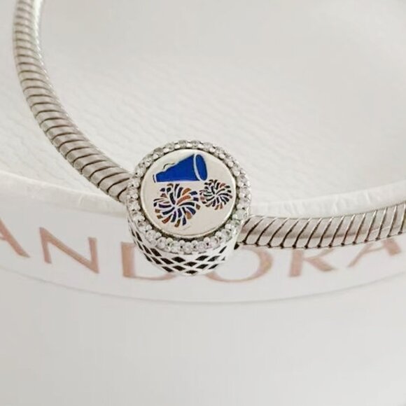 Pandora Dangle Charm Cheerleader Go Team!Charm - Picture 1 of 3